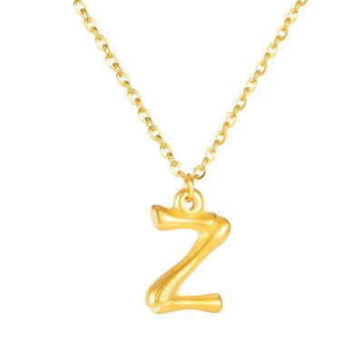 China Hot Sales FASHIONABLE Custom Made Stainless Steel Alphabet Initial Letter Necklace 26 Name Letter Pendant Necklace for sale