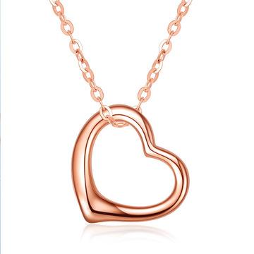 China FASHIONABLE NINE 18k Real Gold Necklace Jewelry Genuine Heart Yellow Gold Pendant Necklace Chains for sale