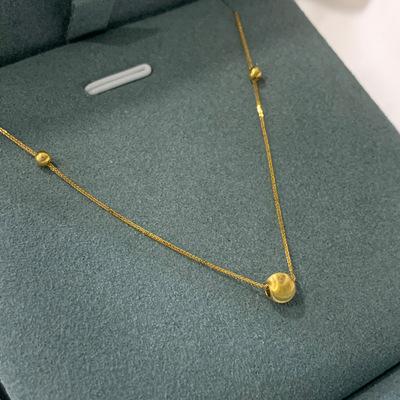 China FASHIONABLE NINE Fashion Simple Design 18K Gold Pearl Necklace Cheap Price Real 18K Gold Necklace Women Jewelry for sale