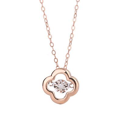 China NINE À LA MODE Fashion Dance Diamond Real Gold 18 Carat Necklace 18K Clover Solid Gold Pendant Necklace for sale