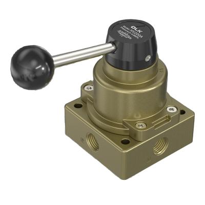 China Garment Shops OLK HV200  Pneumatic Factory HV Series Hand Lever 4 Ports 3 Position Control Mechanical Valve for sale