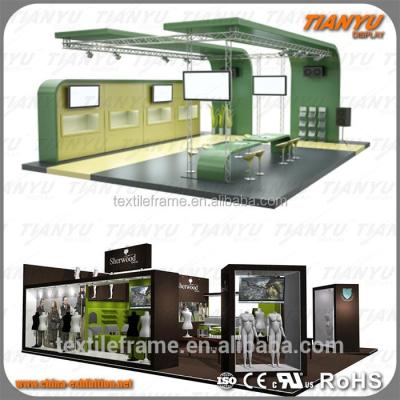 China Double Exhibition EXPO Platform Fashion Exhibition Booth With Shelves Jewelry Display Stand for sale