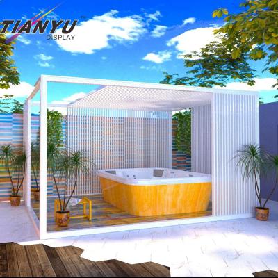 China Easily Assembled Outdoor Gazebo Pergolas Sunrooms Arches, Gazebos, Gazebos Luxury Garden And Eco Glass Pergola Aluminum House Rooms Spa for sale