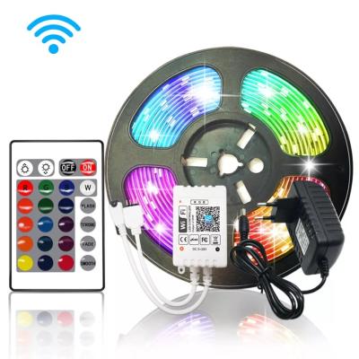 China Warehouse RGB LED Strip Light wireless wifi 5m 10m 5050 SMD remote control flexible waterproof led strips for sale