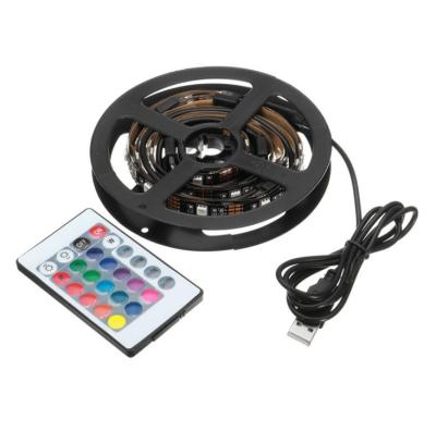 China Hotel USB 6.56ft Waterproof 2m Color Changing 24 Key Flexible IR RGB Remote Control SMD 5050 30 LED Strip Light 40-60in TV Backlight for sale