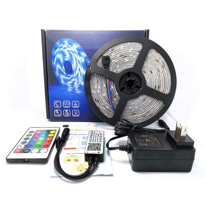 China Light Hotel RGB Lights Flexible Music Control 24V 12V Tuya Wifi Waterproof White 5 Kit 5050 Smd Smart Smd5050 Led Strip for sale