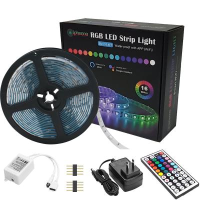 China Flexible Theme Park RGB LED Strip Lights Kit +44 Keys IR Remote Controller Kit 5050 SMD 5M 300LEDs + 12V 3A Power Adapters for sale