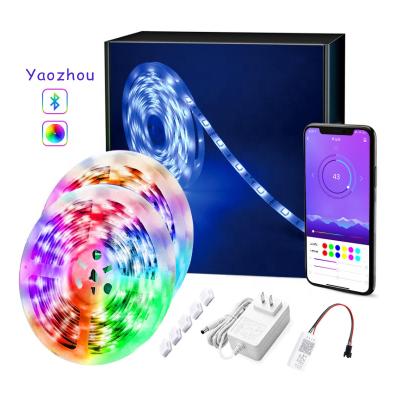 China Waterproof 12V LANDSCAPE DC IP65 LED Strip 5M/Roll 60 LED/Meter SMD 5050 RGB Blue Tooth Dream Color Led Strip Light Sets Outdoor 24 44Keys for sale