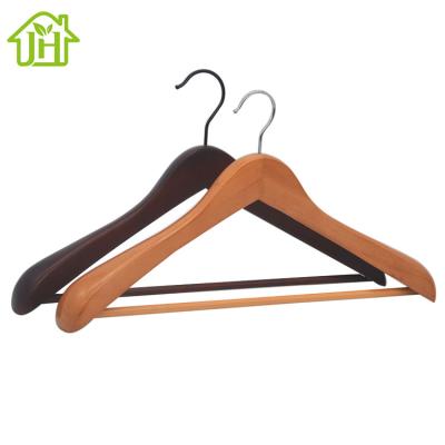 China Wholesale Customized Luxury Wooden Coat Hanger Logo Hanger Factory Minimalist Hot Selling Garment Suit Factory for sale