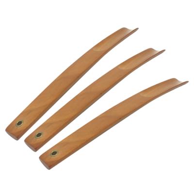 China Luxury Lotus Factory Outlet OEM Beech Wood Handle Shoe Horn Long Shoe Horn For Japan America Euro for sale