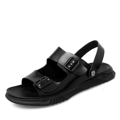 China 2021 Summer Designer Lightweight Genuine Leather Lightweight High Quality Men Beach Sandals Wholesale for sale