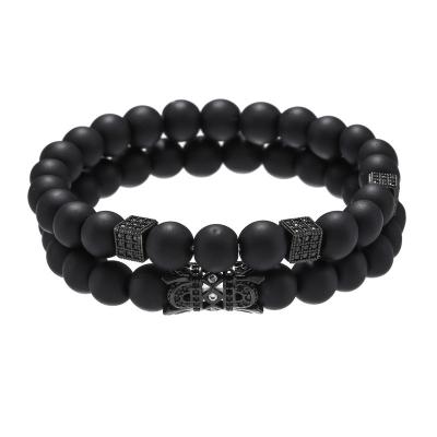 China FASHIONABLE Amazon Bestserller Frosted Carve Beading Bracelet Set Devil's Insert Bones Micro Zircon Charm Bracelets For Men for sale