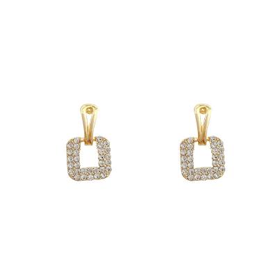 China HOT Custom Fashion Drop Earrings For Women Geometric Hollow Micro Insert Zircon Square Earring To Wedding Amazon Hot Selling Earrings for sale