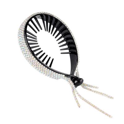 China Japan and Korean Luxury Korean Style Bud Hair Device Rhinestone Hairband Ball Hairstyle Decoration Cuts Tassel Ponytail Loop Banana Hair Clips for sale