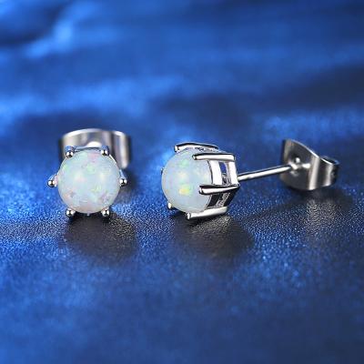 China 2021 Factory Hiphop/Rock Fashion Jewelry Opal Men's Fashion Claws Simple Earrings For Women European Bridal for sale