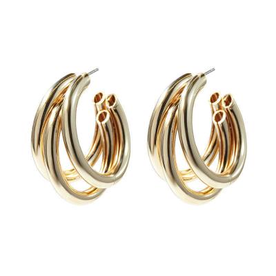 China Trendy Fashion Jewelry Circle Exaggeration Metal Geometry 2021 Low Price Trendy Earrings For Women Girls Luxurious Party for sale