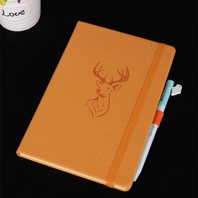 China Customizable debossed embossed printed PU leather maker's logo notebook A5 school office hardcover book high quality paper notebook for sale