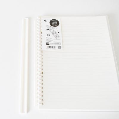 China Printed Transparent PP Cover Notepad A5 Loose Leaf Notebook Pull Rod Note Book Hot Sale New Design Writing Book For School 80 Sheets for sale