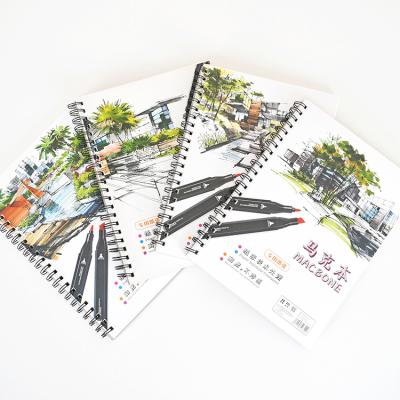 China Wholesale Printed 2020 A4 Paper Cover Drawing Book Marker Protective Spiral Marker Notebook For School for sale