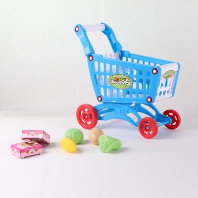 China Amazom Educational Shopping Toys Kids Learning For Pretend Role Shopping Trolley Food Vegetables 26*6*27cm for sale