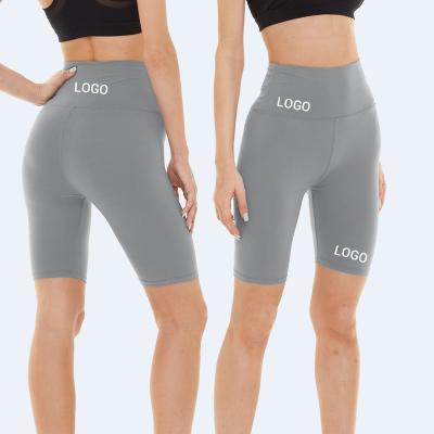 China Solid Color Women Breathable Cycling Shorts Gray Biker Shorts Home Gym Lightweight For Women Cycling Shorts for sale