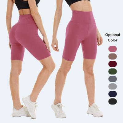 China Breathable Gym Workout Shorts Womens Cycling Sports Womens Solid Color Crimson Home Biker Shorts Women Cycling Shorts for sale