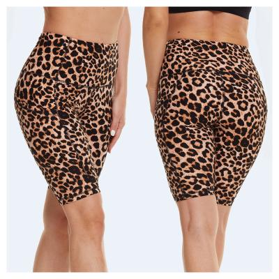 China Breathable Yoga Shorts Leopard Print Home Gym For Women Workout Fitness Sports Yoga Shorts Yoga Shorts With Leopard Print for sale