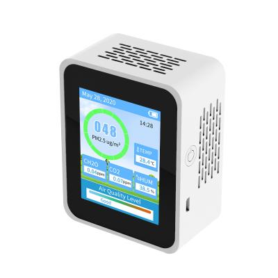 China Indoor CO2 PM 2.5 Formaldehyde Temperature And Humidity Air Quality Monitoring Detector 90mm*70mm*40mm for sale