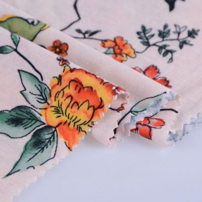 China Custom Print Viable Floral Single Jersey 100% Rayon 160gsm Sweater Knitting Fabric Per Meter Price for sale