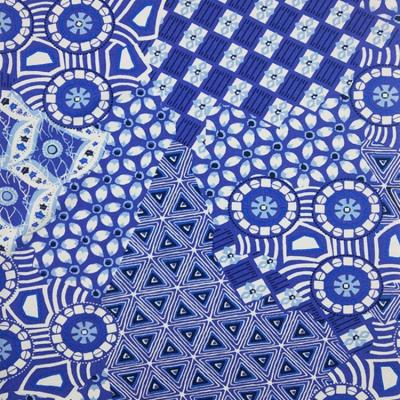 Cina Anti Pill Rayon Lycra Geometric Print Blend Knit French Terry Hoodie Fabric Wholesale in vendita