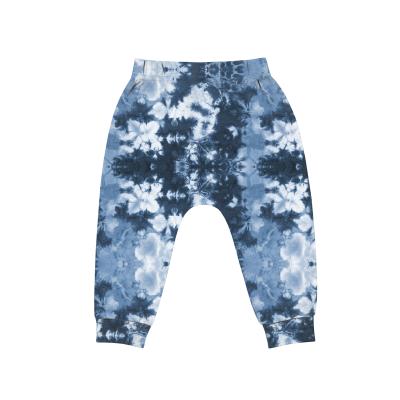 China High Quality Breathable Bamboo Baby Boys&Girls Pants Soft Casual Baby Boy Pants Blue Tie-Dyed Knit Baby Pants Wholesale for sale