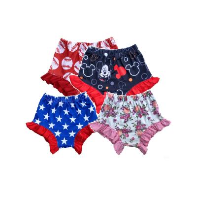 China Yiwu Breathable factory wholesale baby girl bummies directly milk silk baby biker shorts baby defeat ruffled shorts for sale