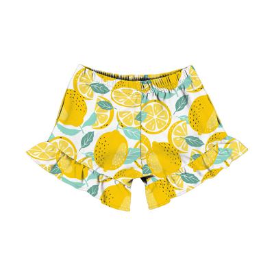 China Summer Lemon Breathable Baby Boy Pants Shorts Lemon Shorts For Baby Horn Mouth Foot Joggers Cute Yellow Shorts For Men Popular for sale