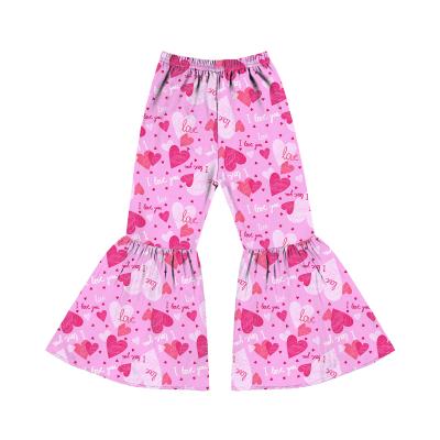 China Hot Sale Breathable 21 Colors Plus Size Lovely Long Pants Love Print Baby Girls Pink Panties Customized Product for sale