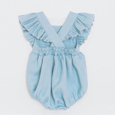 China Popular Lovely Color Baby Romper In-Stock Baby Romper Toddler Girl Cute Sheer Ruffle Rompers Baby Girl Clothes for sale