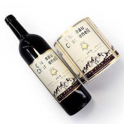 China Raincoat. Customized Oil Proof Gold / Silver UV Paper Printing Brand Wine Bottle Label Sticker for sale