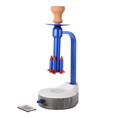 China New fashion unique frosted Arabic hookah with led bar cachimba rocket shisha glowing hookah lamp full set for sale