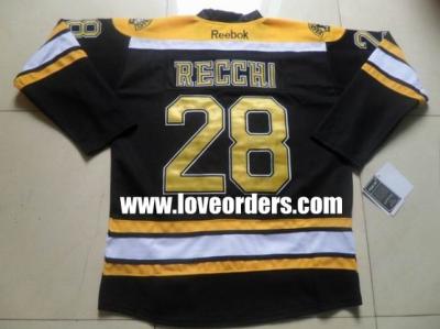 China nhl boston bruins 28 Recchi black hockey jersey for sale