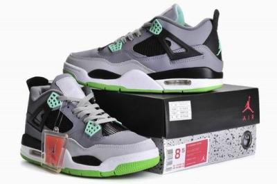 China cheap wholesale Air Jordan 4 grey green shoes China honest Supplier for sale