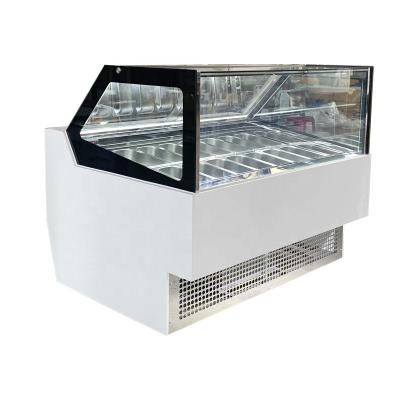 China Single-Temperature Ice Cream Display Freezer 16 Trays Commercial Italian Gelato Ice Cream Display Freezer for sale