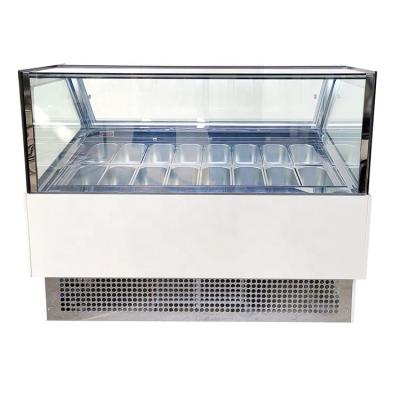 China Single-temperature Coolberg Modern Design 16 Pan Snacks Ice Cream Showcase Commercial Ice Cream Display Freezer for sale