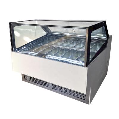 China New Single-Temp Gelato Ice Cream Display Freezer Commercial Glass Hard Ice Cream Showcase for sale