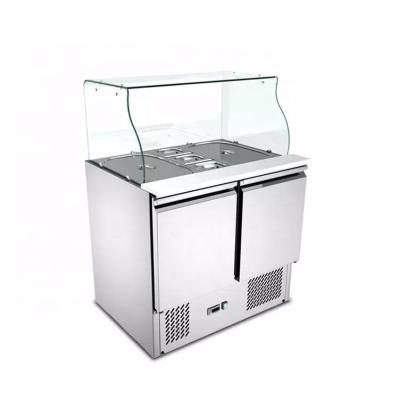 China Commercial Single-temperature 304 stainless steel countertop salad/pizza counter refrigerator for sale for sale