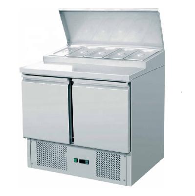 China Single-Temperature Kitchen Workbench Salad Counter Under Counter Refrigerator Commercial Pizza Prep Refrigerator for sale