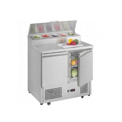 China Single-temperature Green R134a / R404a Refrigerant Stainless Steel Under Bar Salad Counter Counter for sale