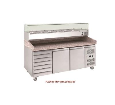 China Single-temperature refrigeration equipment salad counter fresh pizza bar refrigerator/sandwich counter counter/table prep pizza marble for sale