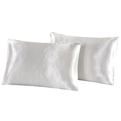 China The Silky Anti-Static Satin Pillowcase Pillowcase Case No. Zipper / Queen Size Pillow Covers With Envelope Closure for sale