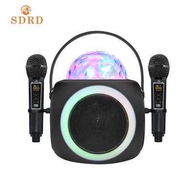 China AirPlay SDRD Sd325 Outdoor Party Dj Lighting Crystal Disco Led Light Box Speaker With Microphone Bt Speaker With Karaoke Mic for sale