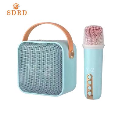 China AirPlay SDRD Y2 Professional 8 Watts Portable Speaker Mp3 Player Blue tooth Music Speaker Karaoke With Wireless Mic for sale