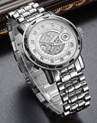 China Transparent Skeleton Back Automatic Mechanical 316L Stainless Steel Case Day/Date Luminous Luxury Customize Watch for sale